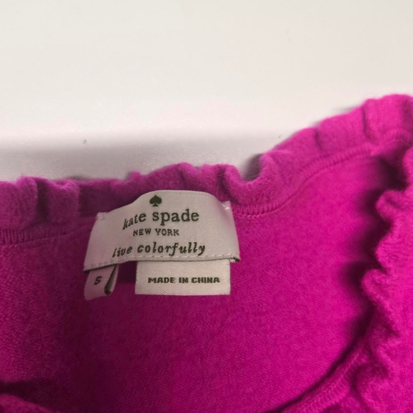 Kate Spade Fuchsia Ruffle Sweater - Picture 2 of 2